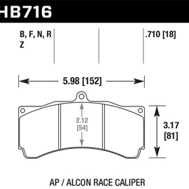 Hawk HPS 5.0 Brake Pads w/ 0.710 Thickness - AP Racing Alcon HB716B.710