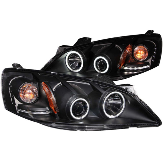 Anzo 121371 Black Clear Lens Projector Headlights w/ Halo for 05-10 Pontiac G6 121371