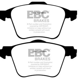 EBC 11+ Volvo S60 2.5 Turbo T5 (315mm Front Rotors) Greenstuff Front Brake Pads DP21914