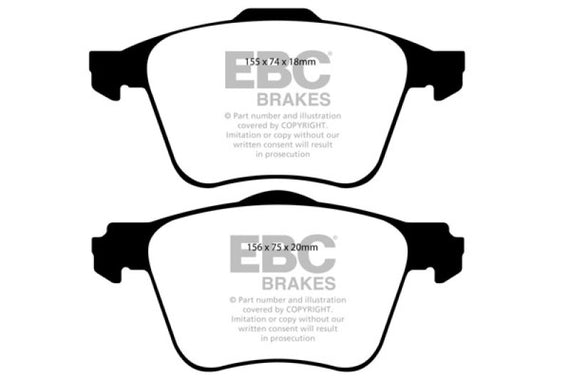 EBC 11+ Volvo S60 2.5 Turbo T5 (315mm Front Rotors) Greenstuff Front Brake Pads DP21914