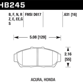 Hawk 94-01 Acura Integra (excl Type R)  HT-10 Race Front Brake Pads HB245S.631