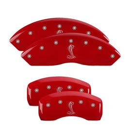 MGP 4 Caliper Covers Engraved Front & Rear Tiffany Snake Red finish silver ch 10017SSNKRD