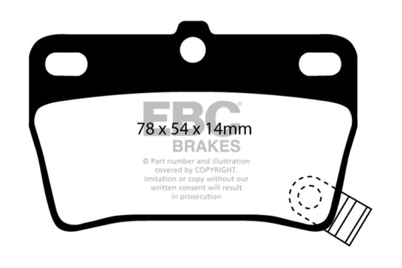 EBC 03-05 Toyota RAV 4 2.4 Greenstuff Rear Brake Pads DP61403