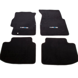 NRG FRONT+REAR FIBER FLOOR MAT/CARPET+LOGO 96-00 CIVIC 2-/3-DOOR EJ6-8/EM1 BLACK FMR-130NRG