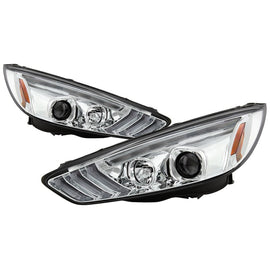 Spyder 15-18 Ford Focus Projector Headlights - Seq Turn Light Bar - Chrome PRO-YD-FF15-LBSEQ-C 5086457