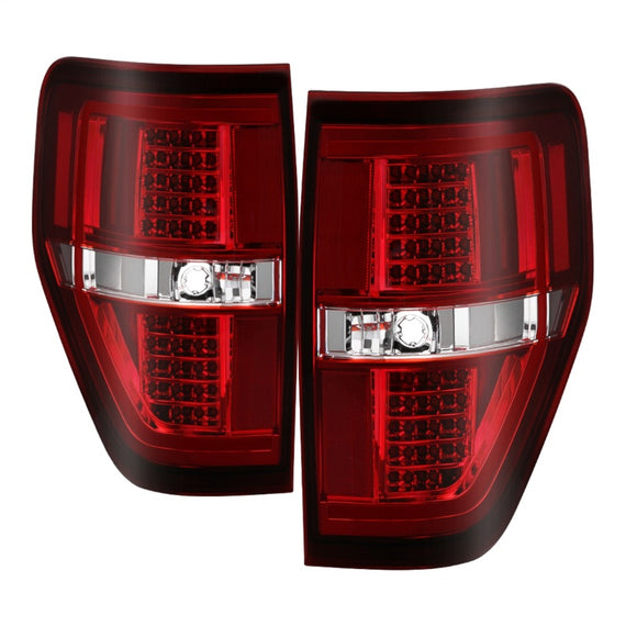 xTune 09-14 Ford F-150 Light Bar LED Tail Lights - Red Clear (ALT-JH-FF15009-LBLED-RC) 9042201
