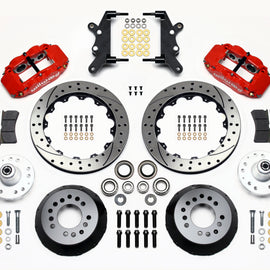 Wilwood Narrow Superlite 6R Front Hub Kit 12.88in Drill Red 60-68 Ford / Mercury Full Size / Galaxie 140-13630-DR