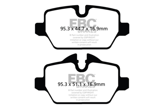 EBC 10+ Mini Countryman 1.6 Cooper Ultimax2 Rear Brake Pads UD1554