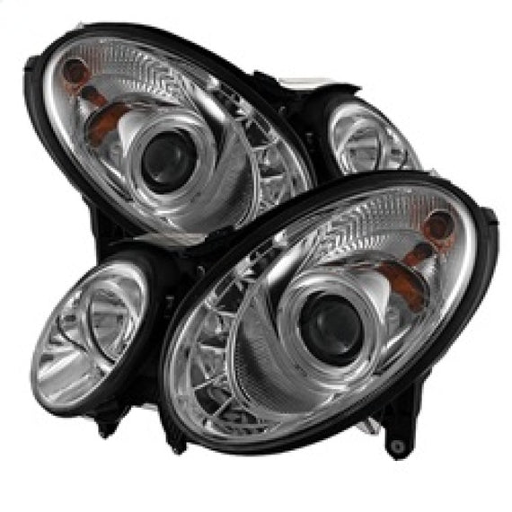 Spyder Mercedes Benz E-Class 07-09 Projector Headlights Halogen - DRL Chrm PRO-YD-MBW21107-DRL-C 5029355