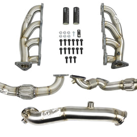 aFe Twisted Steel Headers Up-Pipes & Down-Pipe 11-15 GM Diesel Trucks V8-6.6L (td) LML 48-34139