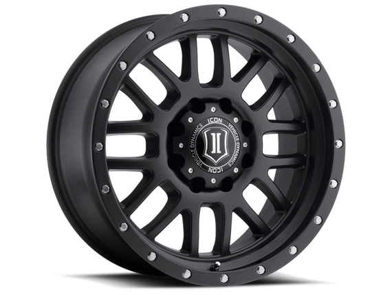 ICON Alpha 20x9 8x180 12mm Offset 5.5in BS 125.2mm Bore Satin Black Wheel 1220908955SB