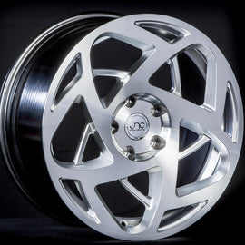 JNC 047 HYPER SILVER MACHINE FACE 17x8.5 4X100/4X114.3 +30 WHEEL/RIM