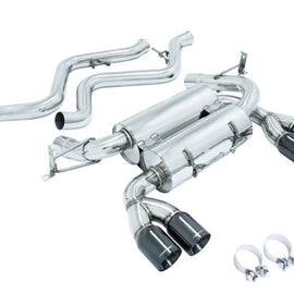 Megan Axle Back Exhaust for BMW M3 2008-2011, 4Door, Black Chrome Tips MR-ABE-BE90M34D-BC