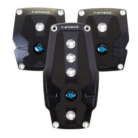NRG Brushed Black aliminum sport pedal w/ Black rubber inserts MT PDL-200BK