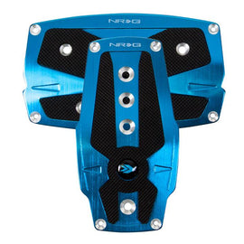 NRG Brushed Blue aliminum sport pedal w/ Black rubber inserts AT PDL-250BL