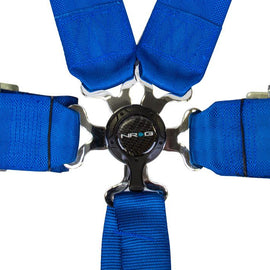 NRG 6 Pt 3inch Seat Belt Harness / Cam Lock- Blue SBH-6PCBL