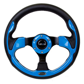 NRG 320mm Sport Steering Wheel w/ Blue Trim ST-001BL