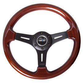 NRG Classic Wood Grain Wheel, 330mm, 3 spoke center in matte black ST-015-1BK