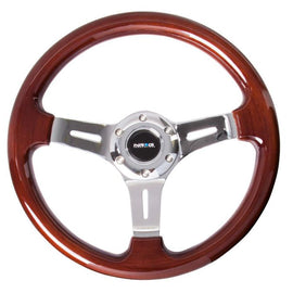 NRG Classic Wood Grain Wheel, 330mm, 3 spoke center in chrome ST-015-1CH