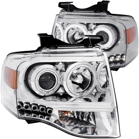 Anzo 111114 Pair of 2 Projector Headlights w/ Halogen for 07-13 Ford Expedition 111114