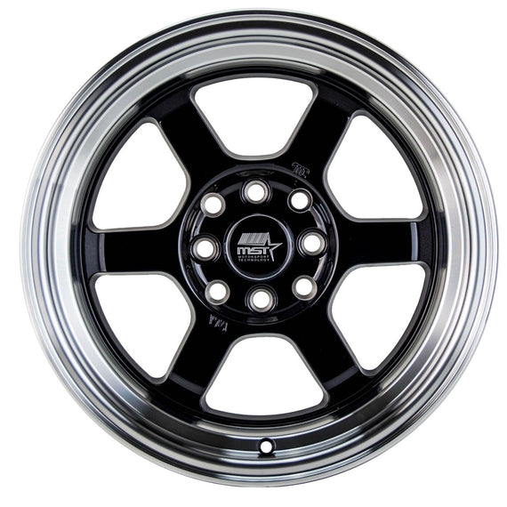 MST Time Attack 17x9.0 5x114.3 +20 cb73.1 Black w/Machined Lip Wheel/Rim 01T-7965-20-BLKL