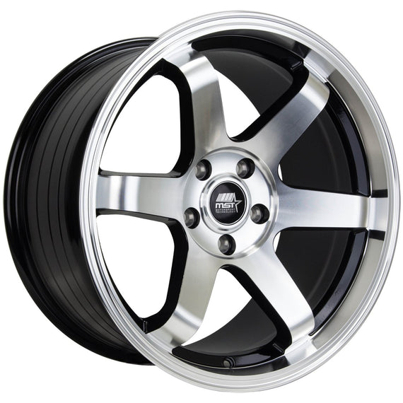 MST MT01 18x9.5 5x114.3 35 73.1 Black w/Machined Face Wheel/Rim 01-89565-35-BLKF