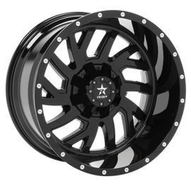 RBP 65R Glock 22x12 6x139.7 BP / 4.75 BS -44mm Offset 108mm CB (Hub Centric) Gloss Black Wheel 65R-2212-83-44FB