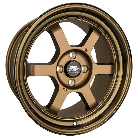 MST Time Attack 16x8.0 4x100 20 73.1 Matte Bronze w/Bronze Machined Lip 01T-6849-20-BRBL