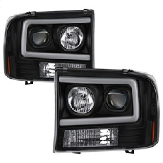 Spyder 99-04 Ford F250 Super Duty Projector Headlights - Light Bar - Black PRO-YD-FF25099V2-LB-BK 5084491