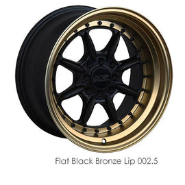 XXR 002.5 15x8 4-100/4-4.5 +20 Flat Black / Bronze Lip Wheel/Rim