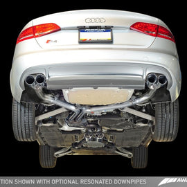 AWE TUNING 2010-2016 AUDI S4 3.0T B8 TRACK CATBACK EXHAUST 90MM CHROME TIPS 3020-42020