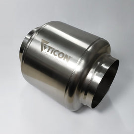 Ticon Industries 7in OAL 4.0in In/Out Ultralight Titanium Muffler 116-10233-0000