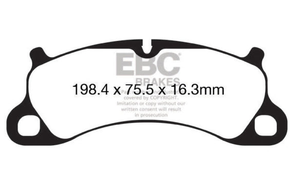 EBC 12-15 Porsche 911 (991) (Cast Iron Rotor only) 3.8 Carrera S Redstuff Front Brake Pads DP32144C