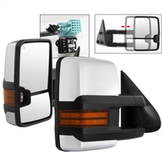 xTune Chevy Silverado 03-06 Heated Amber Signal Telescoping Mirrors Chrome MIR-CS03S-G3C-PWH-AM-SET 9936753