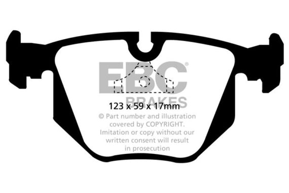 EBC 94-99 BMW M5 3.8 (E34) Redstuff Rear Brake Pads DP3871C