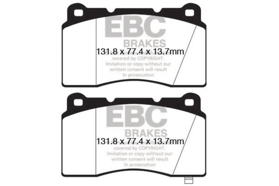 EBC Brakes DP52147NDX Bluestuff NDX Full Race Brake Pads Fits Genesis Coupe DP52147NDX