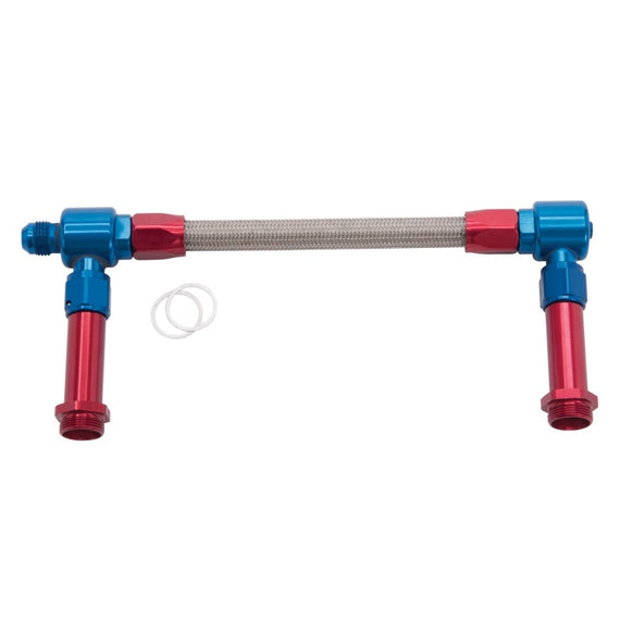 Russell Performance -8 AN to -8 AN ProFlex Holley 4150 Dual Inlet Carb Kit (Red/Blue) 641150