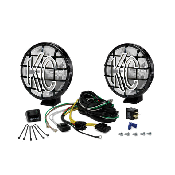 KC HiLiTES Apollo Pro 6in. Halogen Light 100w Spread Beam (Pair Pack System) - Black 151