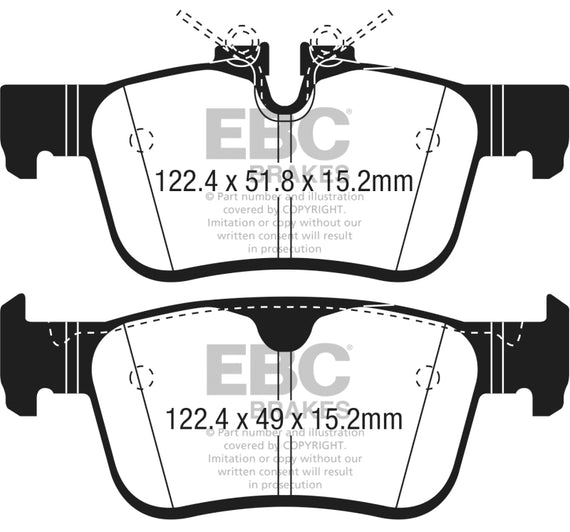 EBC 2017+ Volvo S90 2.0L Turbo Yellowstuff Rear Brake Pads DP42306R