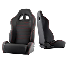 Xtune Sp2 Style Racing Seat Carbon Pu (Double Slider) Black/Black Passenger Side RST-SP2-02-BK-PA 9933905