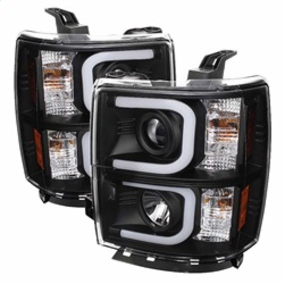 Spyder Chevy Silverado 1500 14-16 Projector Headlights - Light Bar DRL - Black 5079473