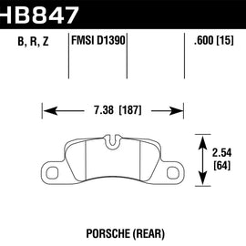 Hawk 11-17 Porsche Cayenne HPS 5.0 Rear Brake Pads HB847B.600