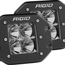 Rigid Industries Flood LED Light Flush Mount Black Pair D-Series Pro 212113