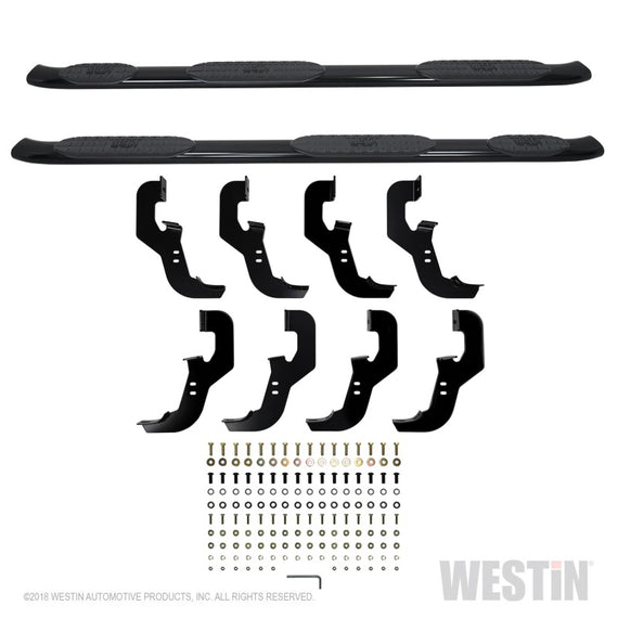 Westin 2019 Chevrolet Silverado Crew Cab w/ 6.5ft Bed PRO TRAXX 5 W2W Oval Nerf Step Bars - Black 21-534695