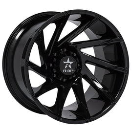 RBP 77R Spike 20x10 6x135 BP / 5 BS -12mm Offset 87mm CB (Hub Centric) Gloss Black Wheel 77R-2010-63-12FB
