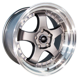 MST MT07 17x9.0 5x114.3 20 73.1 Gunmetal w/Machined Lip Wheel/Rim 07-7965-20-GNML