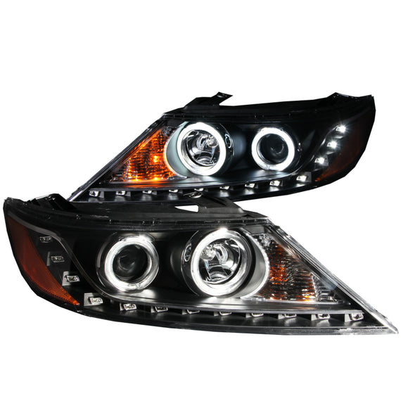 For Kia Sorento 11-13 Anzo Black CCFL Halo Projector Headlights w Parking LEDs 111248