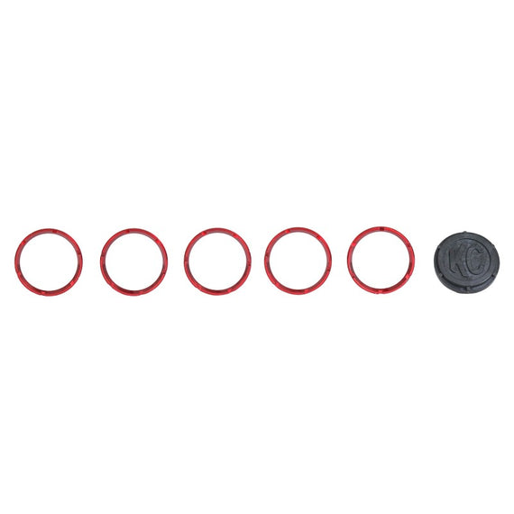 KC HiLiTES FLEX Series Colored Bezel Rings (5 pack) - Red 30564