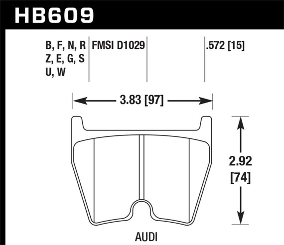 Disc Brake Pad Set-DTC-60 Disc Brake Pad Front Hawk Perf HB609G.572 HB609G.572