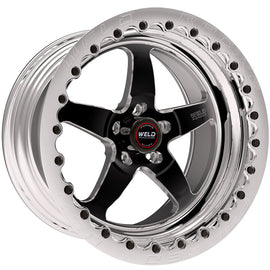 Weld S71 17x12 / 5x4.5 BP / 4.8in. BS Black Wheel (Medium Pad) - Polished Single Beadlock MT 71MB7120A48G